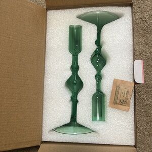 Poketo Glass Candlestick Holder Set
